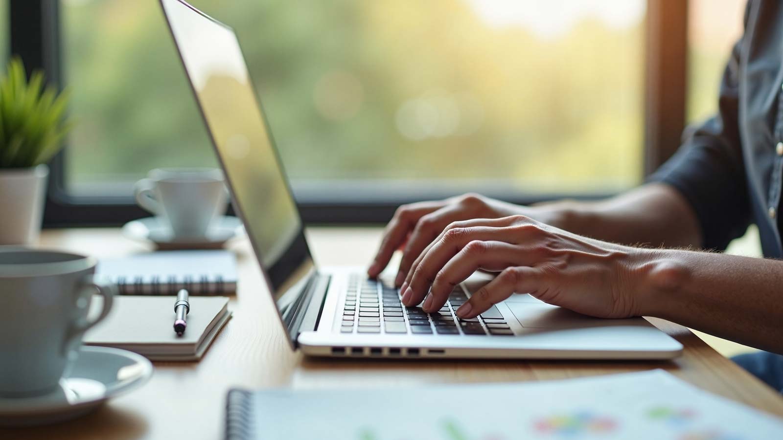 Person typing on a laptop while processing payroll for ATO payday super SBSCH closure 2026 compliance